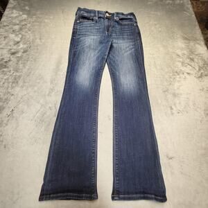 Express‎ Jeans Womens 2S Blue Medium Wash Barely Boot Mid Rise Stretch Denim